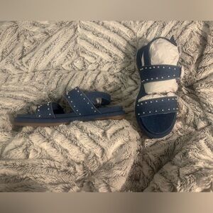 Anne Klein Denim Blue Studded sandals